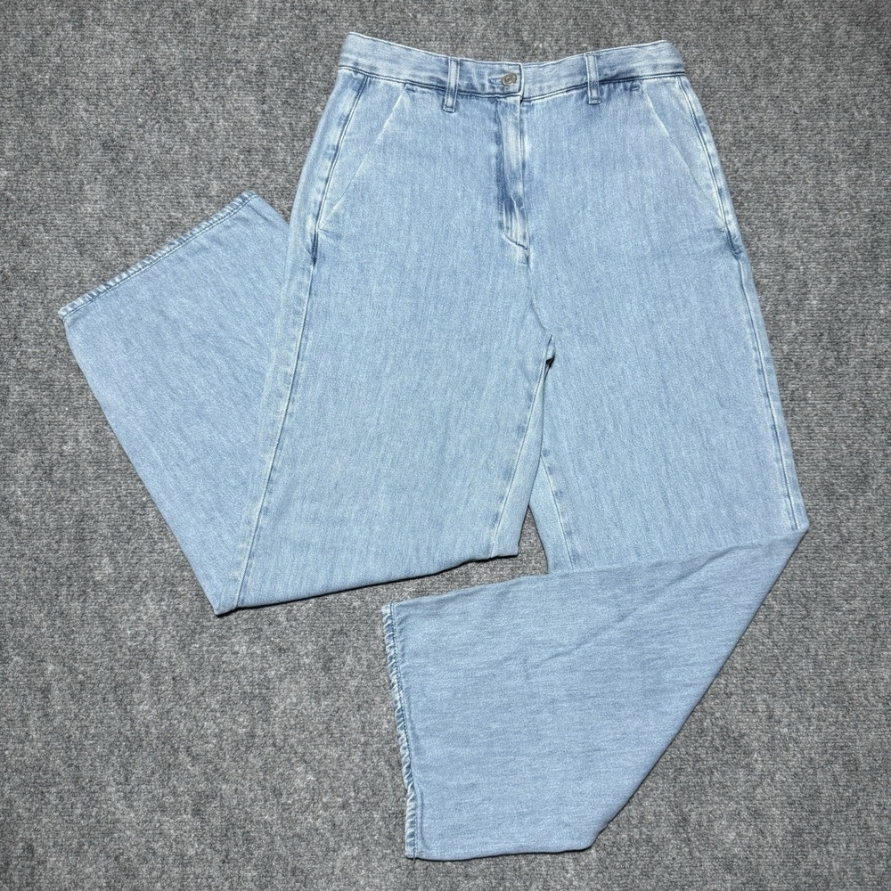 COS Relaxed Fit Wide Leg Jeans Women Size 6 Blue 28" Inseam High Rise Light Wash